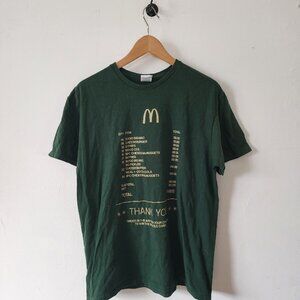 Mens Mcdonalds Menu Green Shirt Cotton Large